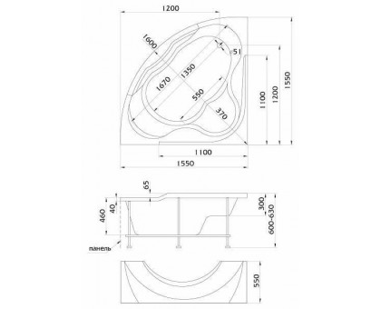 Акриловая ванна AIMA GRAND LUXE 4604613100070 155х155 см