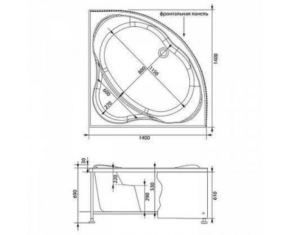 Акриловая ванна Aquanet Palau 00204021 140x140