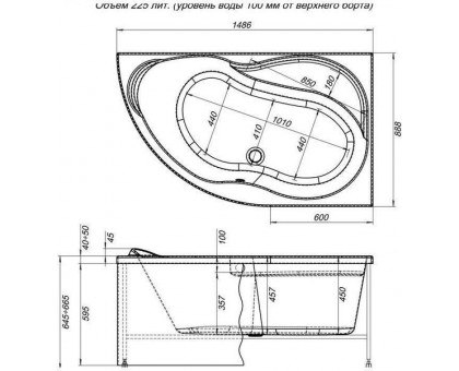 Акриловая ванна Aquanet Graciosa 00203940 150x90 L