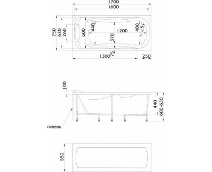 Акриловая ванна Marka One DIPSA 4604613000011 170х75 см