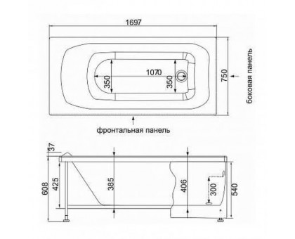 Акриловая ванна Aquanet Rosa 00204032 170x75