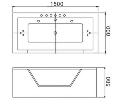 Ванна акриловая WeltWasser WW HB KONIGS 150/80 WT 150х80х58 с гидромассажем, белая