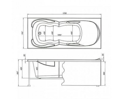 Акриловая ванна Aquanet Viola 00242744 180x75