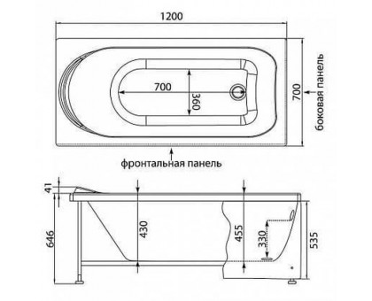 Акриловая ванна Aquanet West 00204050 120x70