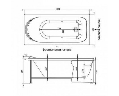 Акриловая ванна Aquanet West 00204052 140x70