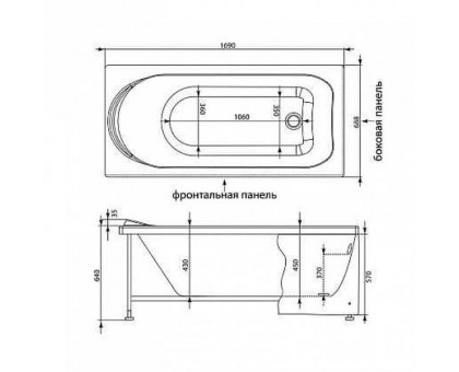 Акриловая ванна Aquanet West 00239757 170x70